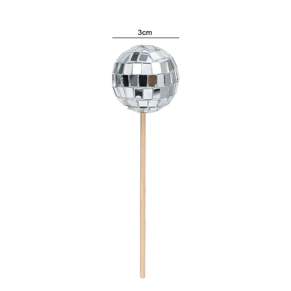 Shiny Disco Ball Cake Topper Happy Birthday Supplies Birthday Cake Decoration
