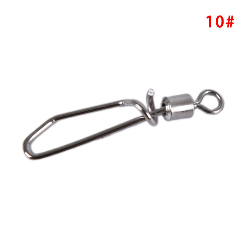 Langyouzi9  50pcs Fishing Swivel Swing Coastlock Snap Fishing Tackle Connector 2#-10#