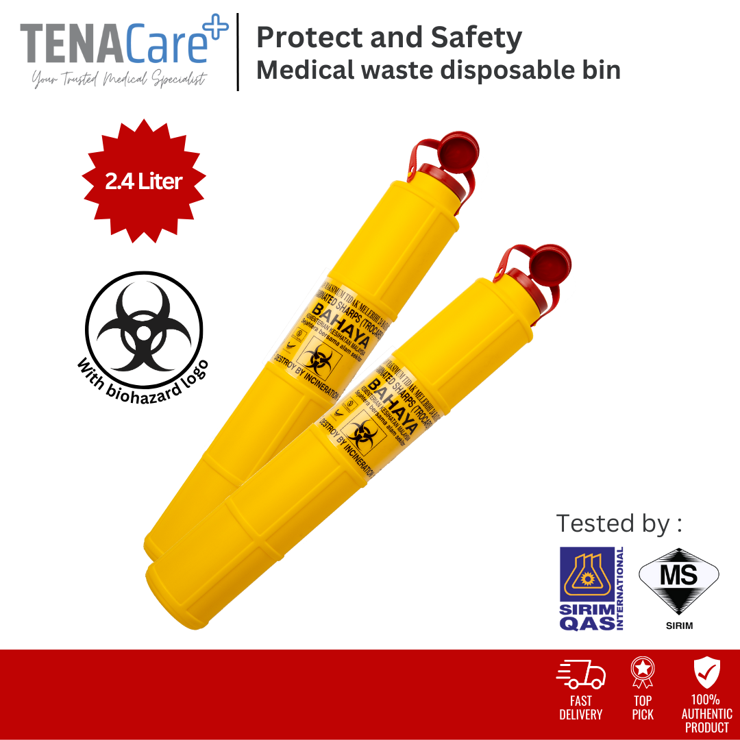 Yellow Biohazard Medical Waste Trocar Bin (Round) 2.4L Lazada