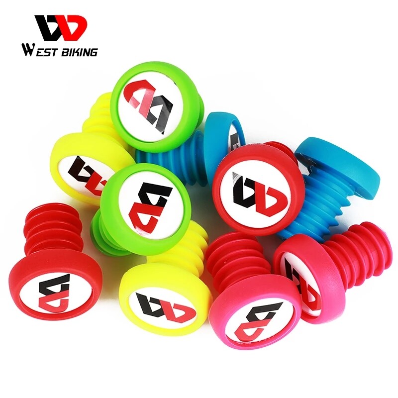 WEST BIKING 2.22cm Rubber Bicycle Handlebar End Plug 2.22cm Rubber 2Pcs MTB Road Bike Handle Bar Plug End Cap Bike Accessories Handlebar Cover