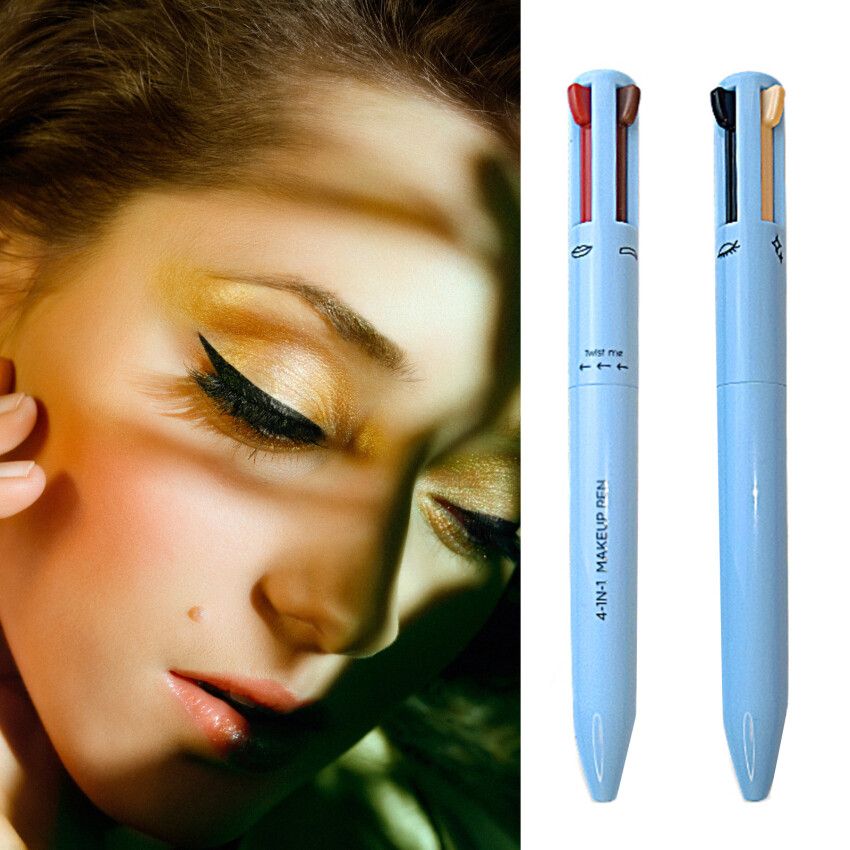 Makeup Pen Waterproof 4 In 1 Long Lasting Cosmetic Pen For Eyebrow Pencil Enhancer Eyeliner Highlighter Lip Liner Beauty Tools