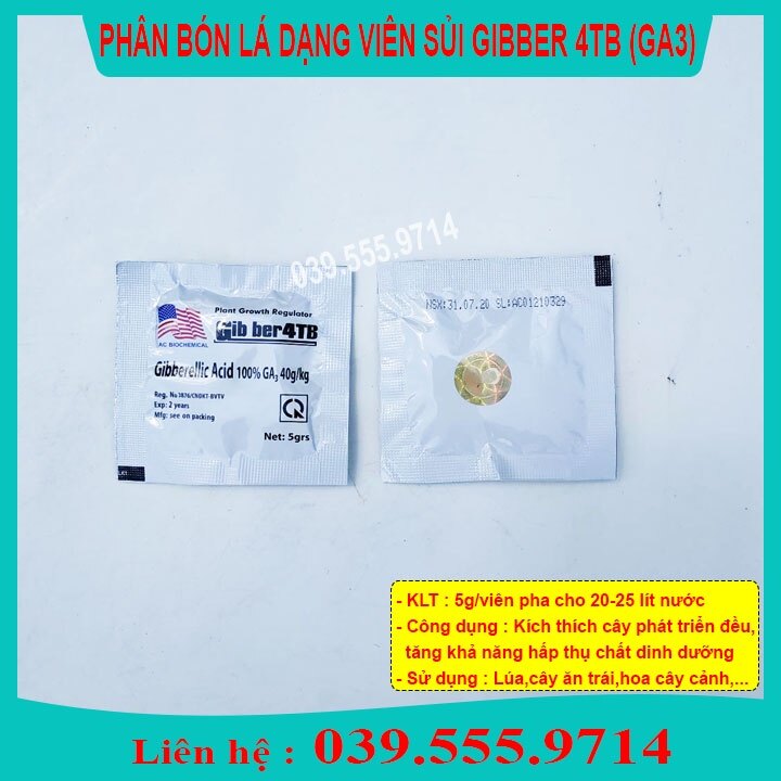 Combo 10 Viên Phân Bón Sủi Trắng GA3 siêu kích thích tăng trưởng cây trồng
