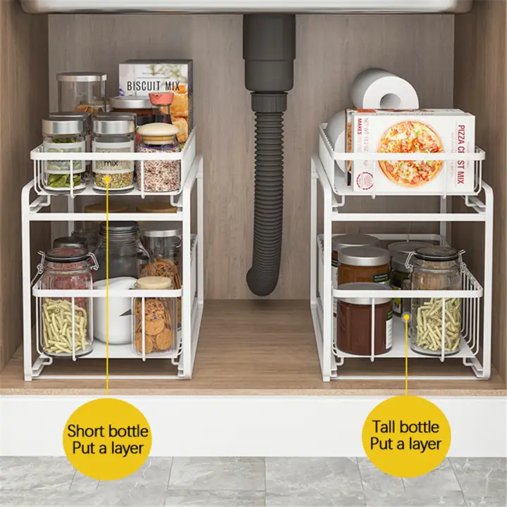 Spice Rack Organizer For Countertop 2 Tier Sliding Basket Metal Drawer Seasoning Shelf Storage Cabinet Under Sink Kitchen Pantry Bathroom Office Lazada Singapore - Kitchen Cabinet Sink Organizer Spice Rack Organizer For Countertop 2 Tier Sliding Basket Metal Drawer Seasoning Shelf Storage Cabinet Under Sink Kitchen Pantry Bathroom Office Lazada Singapore - Kitchen Cabinet Sink Organizer