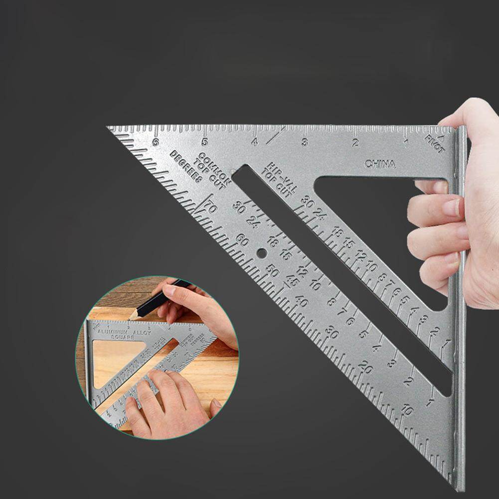 (Ready Stock) Triangle Rule 90 Degree Thickening Angle Rule Aluminum Alloy Carpenter Measurement Square Ruler