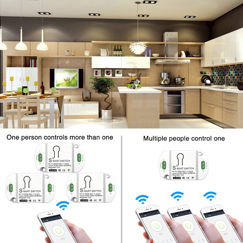 【Elesky】eWeLink Công Tắc Thông Minh Mini WiFi + Bluetooth + 2.4G Mô-đun Công Tắc Thông Minh Điều Khiển Từ Xa Điều Khiển Bằng Giọng Nói Hoạt Động Với Alexa Goo Gle Home Alice