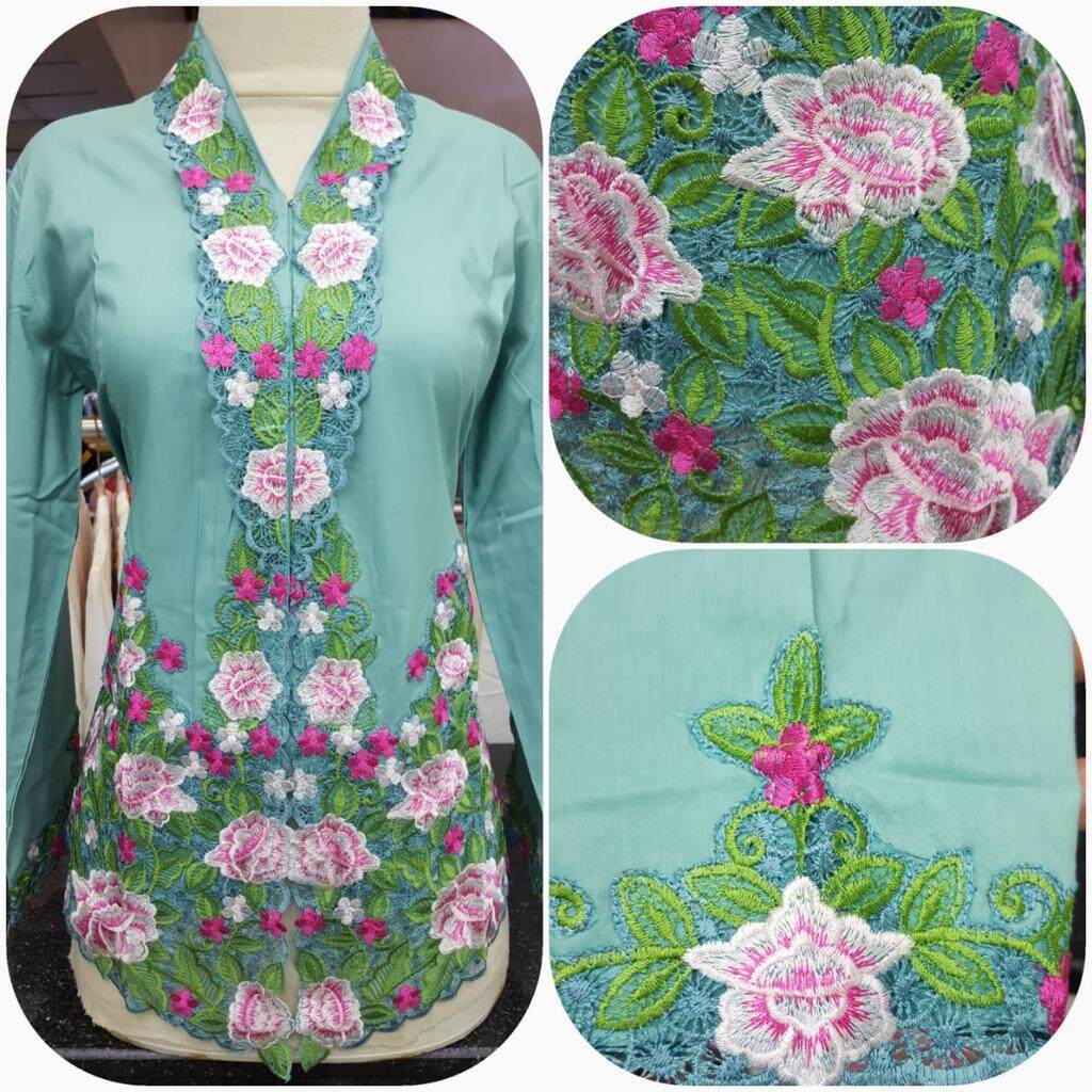 【READY STOCK】Baju Kebaya Nyonya - Warna Biru Muda /Light Blue (lengan 3