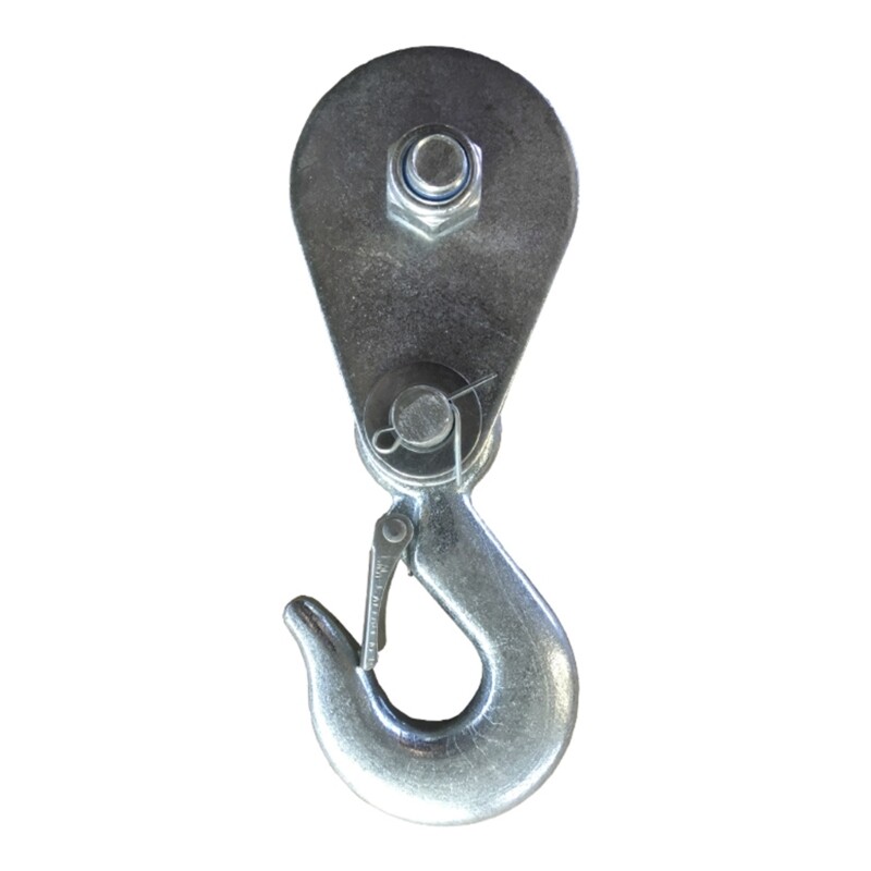 Lifting Pulley Winch Hoist Block Hook Safety Clip Pulley for Rope Winch