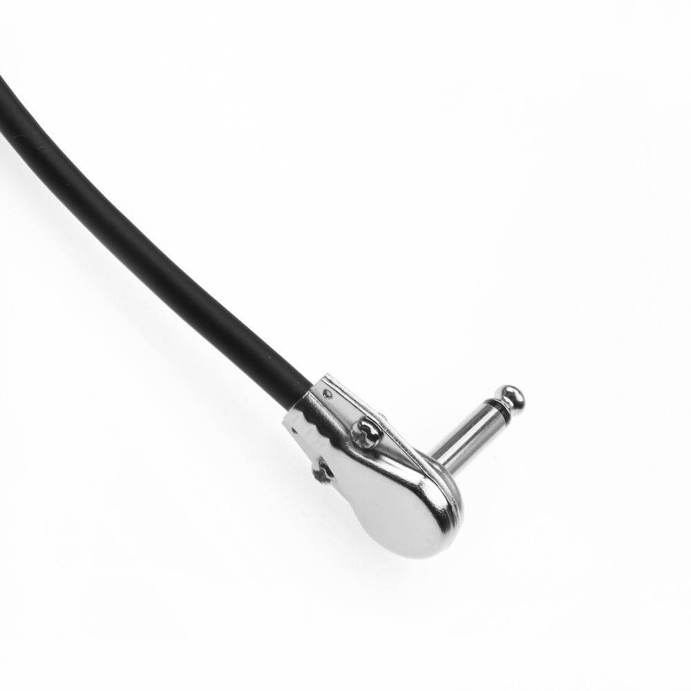 [okoogee]Guitar Effect Pedal Cable Wire Flat Patch Cable Cord 6.35mm Right Angle Pancake Design 15cm