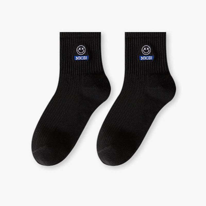 KYUSHUAD Socks spring and autumn medium tube socks boys' sports style socks casual versatile simple