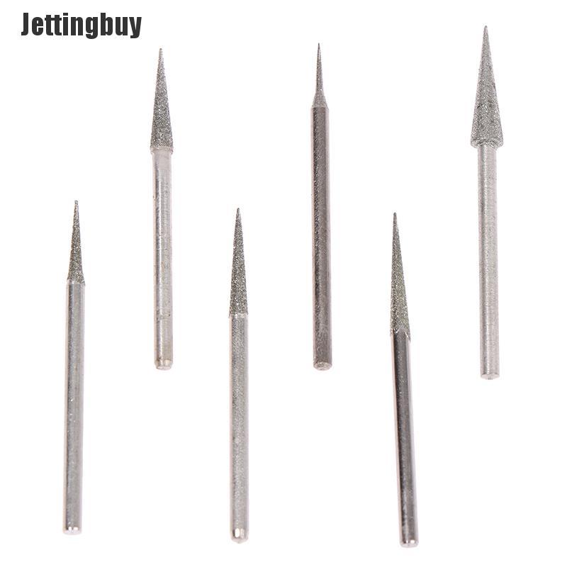 [Jettingbuy] 6Pcs 1-4mm Diamond Grinding Head Needle Bits Burrs Engraving Carving Tool 2.35mm