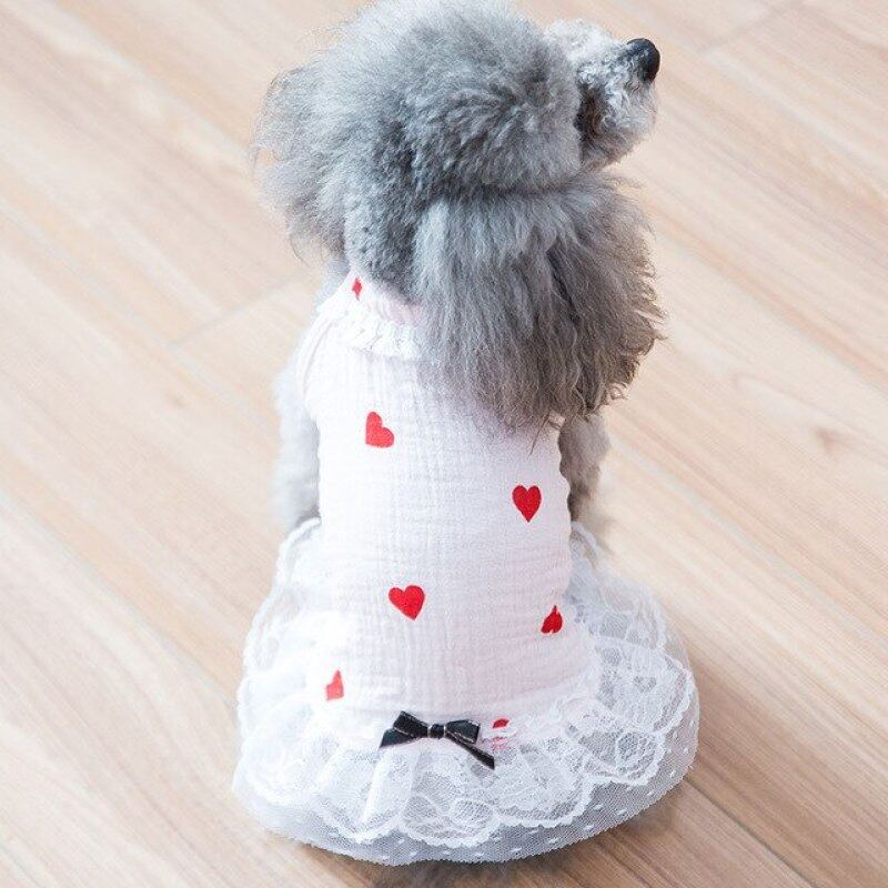 Mới Chó Mỏng Váy Lưới Teddy Bear Chó Nhỏ Quần Áo Mèo Quần Áo Thú Cưng