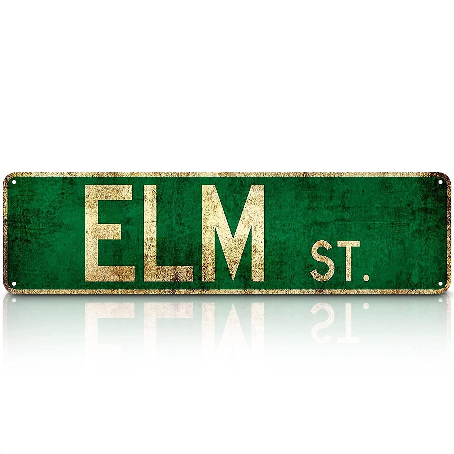 Elm Street Signs Metal Tin Sign Vintage - Metal Wall Art Vintage Tin ...