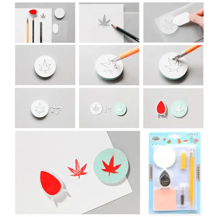 DIY Rubber Stamp Carving Handcraft Set Carve Rubber Stamp Carving Tools Great for Beginners DIY Project Rubber Stamp Carving Kit