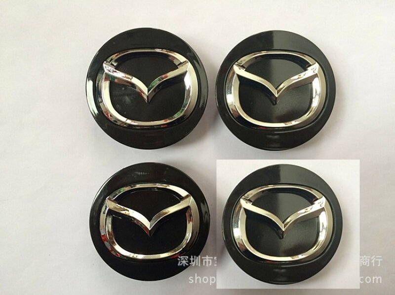 JC| 4Pcs 56MM Car Logo Rim Wheel Center Hub Cap Cover Emblem For Mazda 2(2016-2021) , Mazda 3, Mazda 6,CX5, CX7, RX-8,Atenza,  MX-5