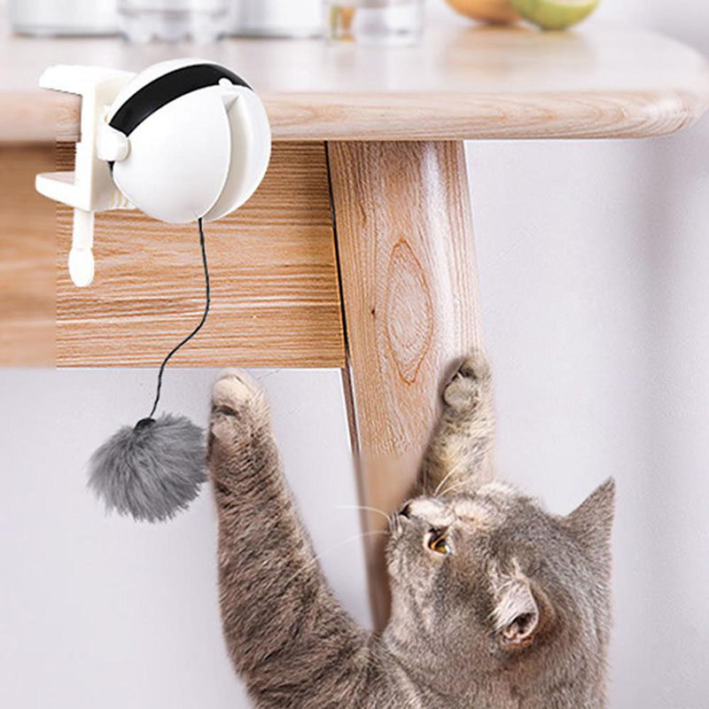 Funny Cat Toy Ball Automatic Teaser Stimulating Toys for Cats Interactive Electric Flutter Rotating Lifting Pet