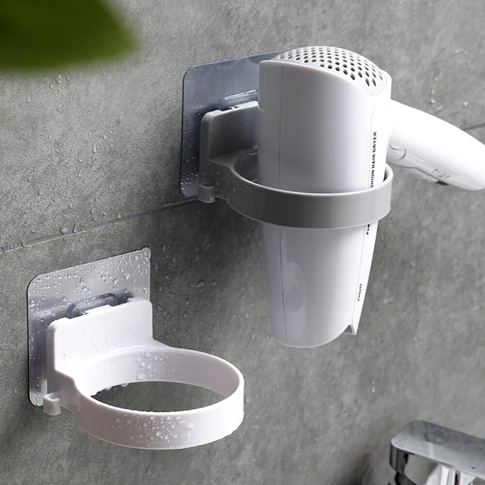 Terylin Bathroom Wall Mounted Electric Hair Dryer Holder Storage Rack Shelf Organizer