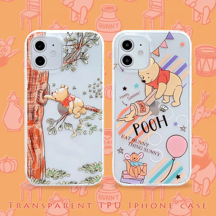 Clear Cute Pooh Iphone 12 Pro Max Case Iphone 11 Pro Max 7plus 8plus Xs Xr Xsmax Anti Falling Silicone Protective Cover Lazada Singapore