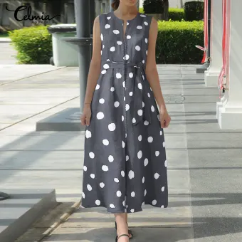 polka dot maxi dress