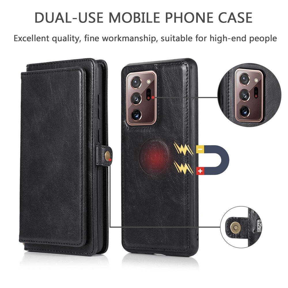 Ốp Dạng Ví Cho Samsung Galaxy Note 20 / Note 20 Ultra PU Leather Tách Rời Từ Tính Có Thể Tháo Rời Đế Ví Lật Vỏ Bọc Với Khe Cắm Thẻ