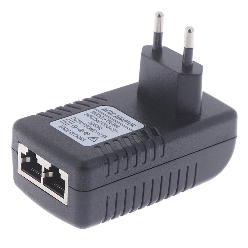 UNI 🔥Hot Sale🔥48V 0.5A wall eu power supply poe injector ethernet adapter ip phone/camera