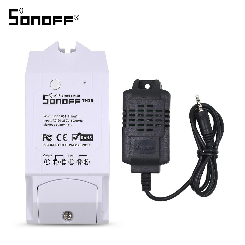 ITEAD Sonoff TH10 TH16 WIFI Switch si7021 Temperature Humidity Sensor Wifi Remote Control For Smart Home Automation Module 16A