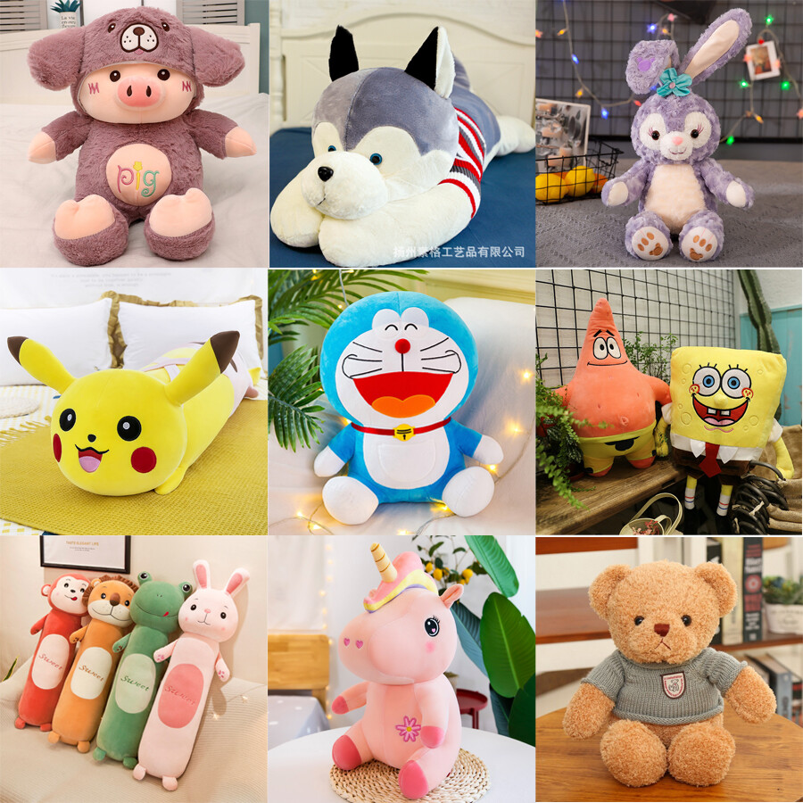 【ELALA】Cartoon Cute Doraemon Doll Jingle Cat Doll Ornament Plush Toy Birthday Gift Puppet Doll