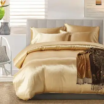 Solid Color Satin Luxury Duvet Cover Pillowcases Cotton Sateen