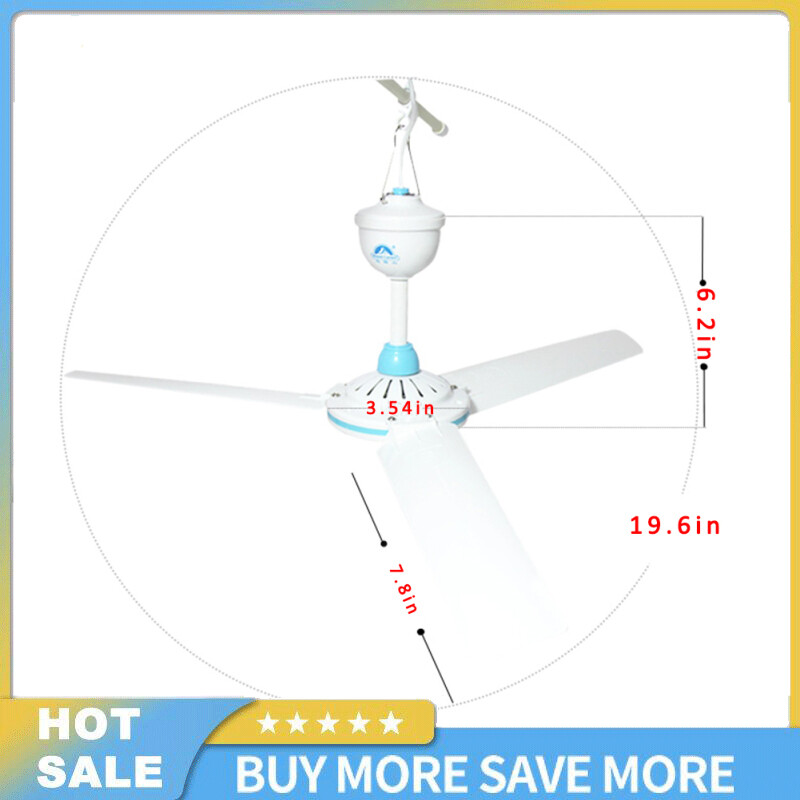 DC 12V Low-voltage Ceiling Hanging Fan Household Camping Electrical Fan