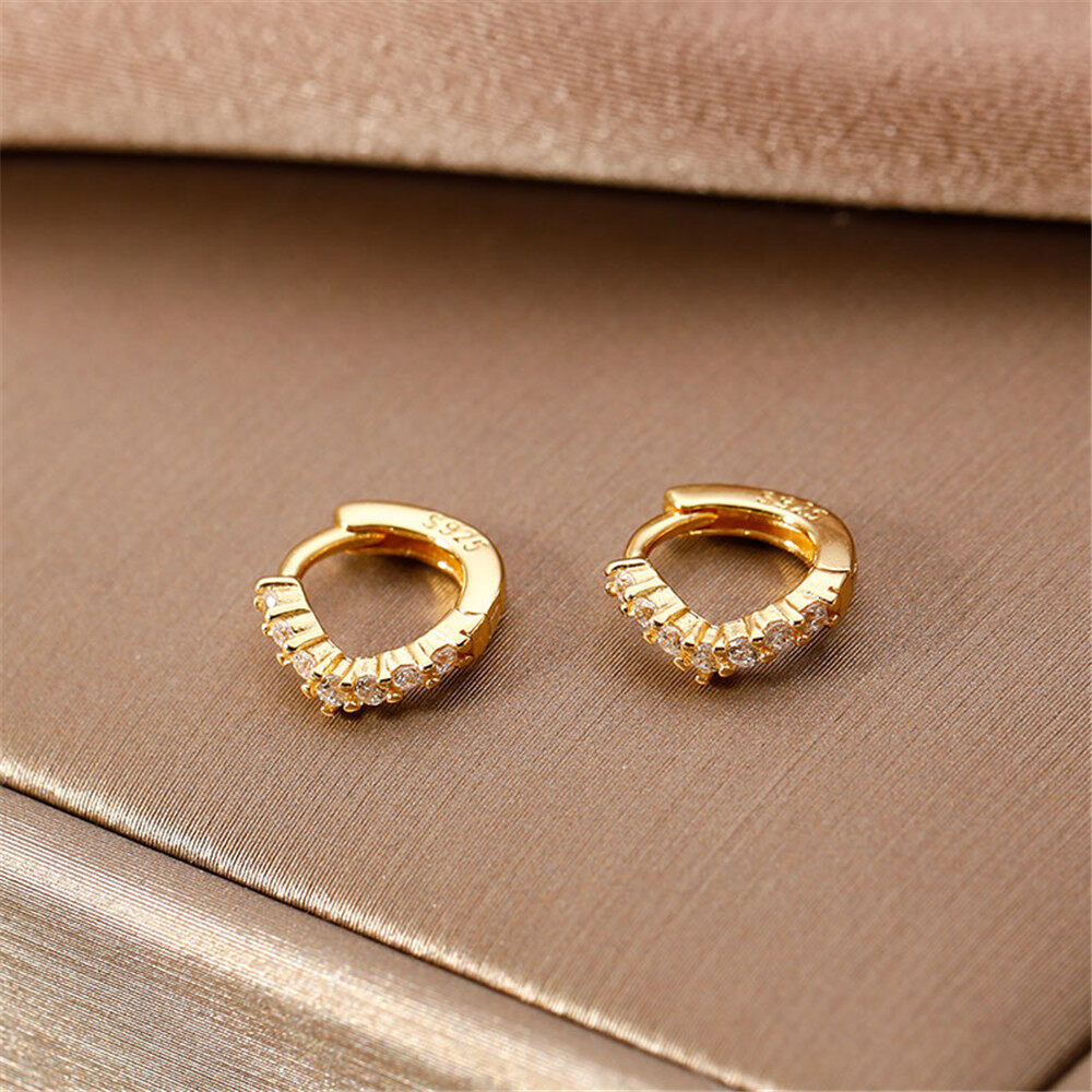 Gold-plated Mini Stud Earring Zircon Hoop Earrings Huggie Piercing Earings Cubic Zirconia Cartilage Fashion Jewelry