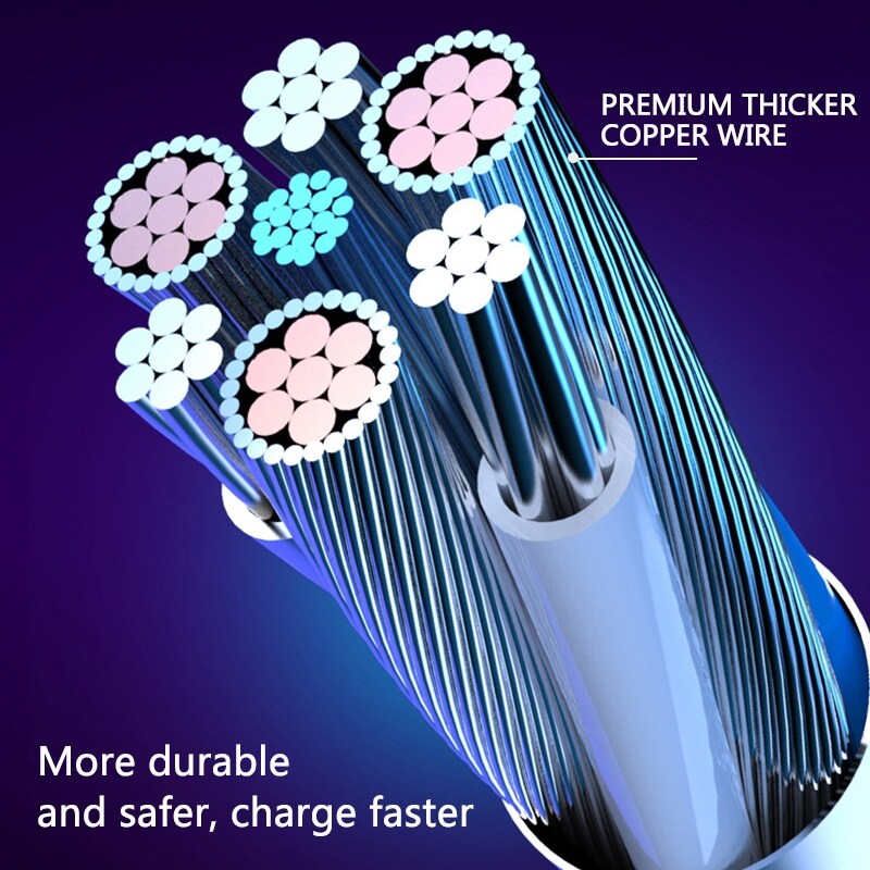 [HOT W] LED Light Glowing Cable Mobile Phone Charging Cables Micro USB Type C Charger For iPhone Xiaomi Huawei Samsung Charge Wire Cord