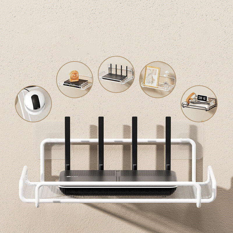 SXH Router Placement Rack Non Perforated Wall Projector Wall Mounted Tv Set-Top Box Storage Rack Wall Mounted Storage
