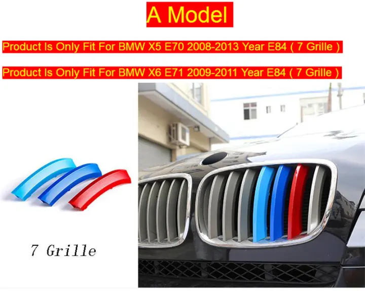Car Styling For Bmw X5 X6 E70 E71 F15 F16 Accessories Head Front Grille For M Sport Stripes Grill Covers Cap Frame Auto Stickers Lazada