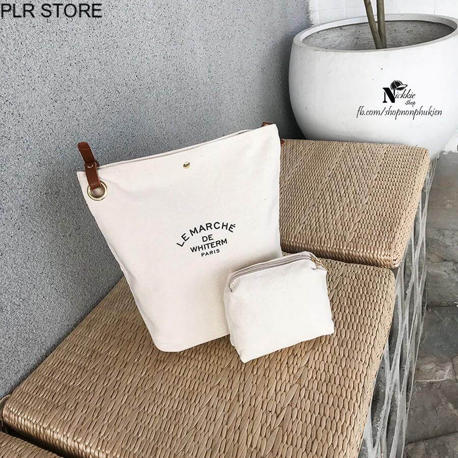 Le marche de hot sale whiterm canvas bag