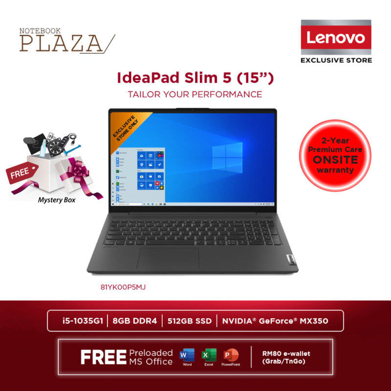Lenovo IdeaPad 5 15IIL05 81YK00P5MJ 15.6 FHD Laptop Graphite Grey ( i5-1035G1, 8GB, 512GB SSD, MX350 2GB, W10, HS ) Malaysia