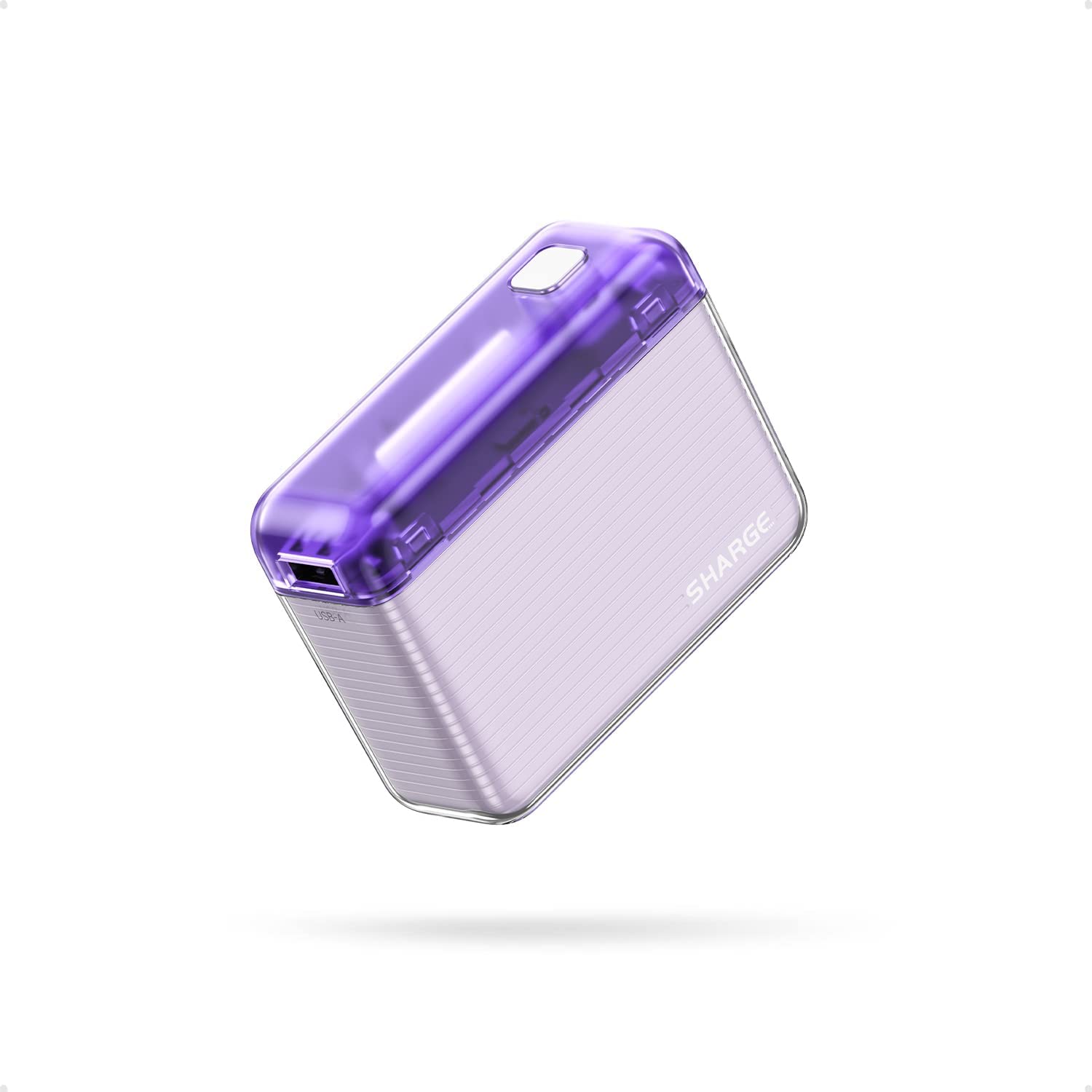 Sharge/shargeek flow portable charger,10000mah mini power bank with 20w usb-c fast charging
