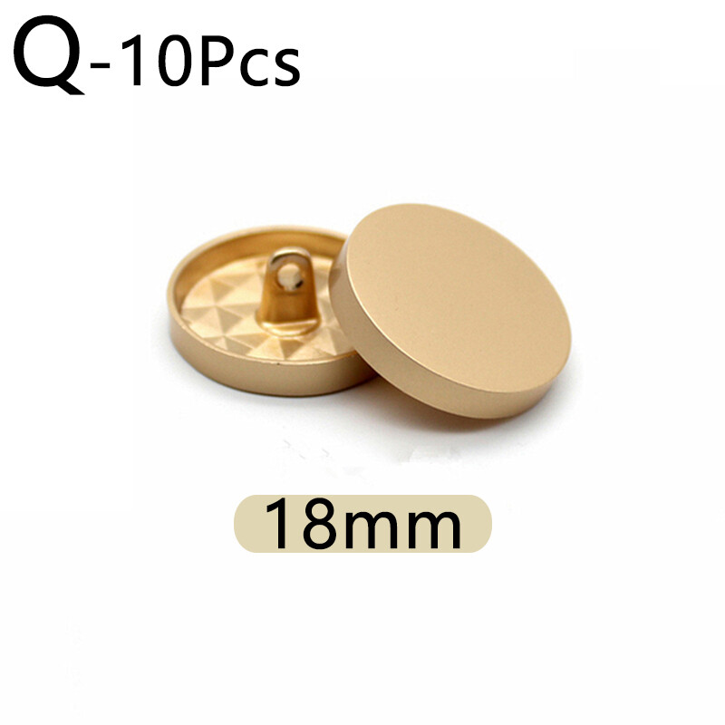 Exix 10pcs Diy Manual Metal Buttons Shank Sewing Buttons Windbreaker Coat Shirt Button Round flat shape Handmade Clothing Decoration Sewing Accessories