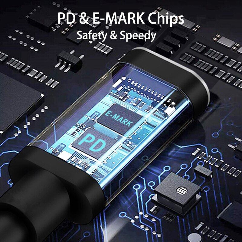 Đầu Nối Phích Cắm Từ Tính 100W Bộ Chuyển Đổi Cáp USB C Sang Type C Bộ Chuyển Đổi Nam Châm USB Type C Sạc Nhanh Cho Máy Tính Xách Tay As-Us Hp Le-novo