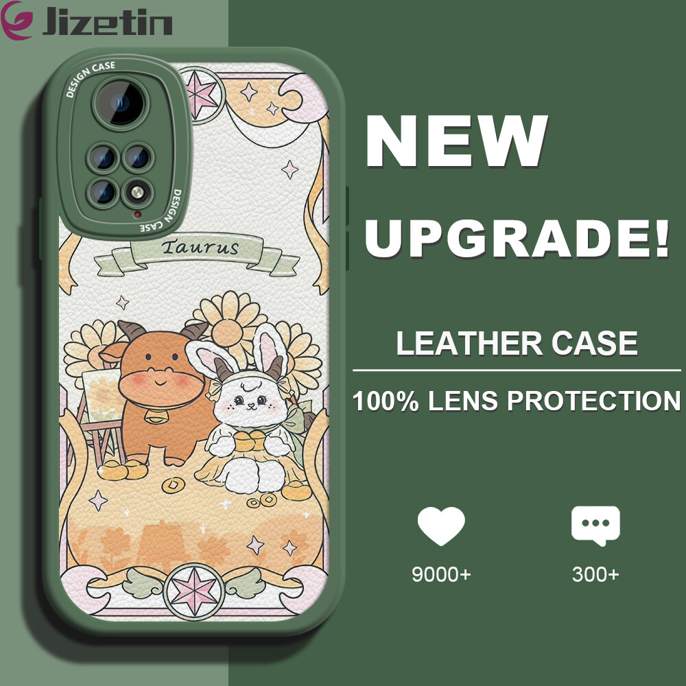 Jizetin leather casing for xiaomi redmi note 11 note 11 5g note 11 pro+ 5g note 11s note 11t pro note 11t pro+ slim skin feeling cartoon animals leather back casing soft silicone pu leather cover phone case