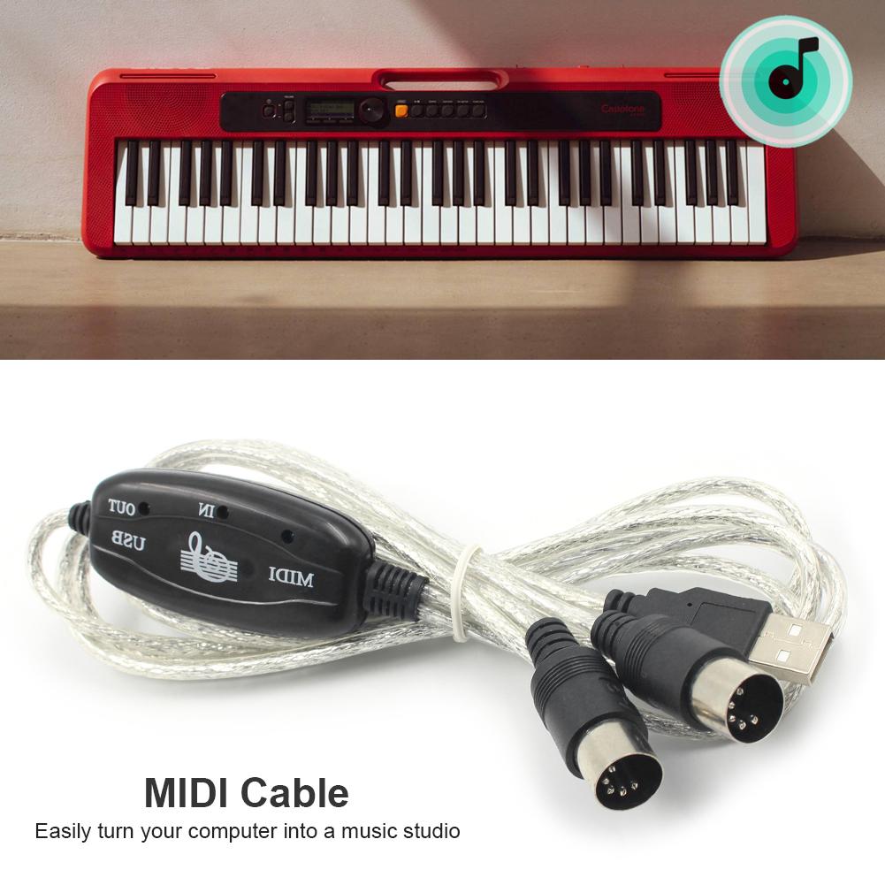 Cáp midi chuyên nghiệp, dây chuyển đổi bàn phím điện tử sang máy tính để bàn chạy bằng usb