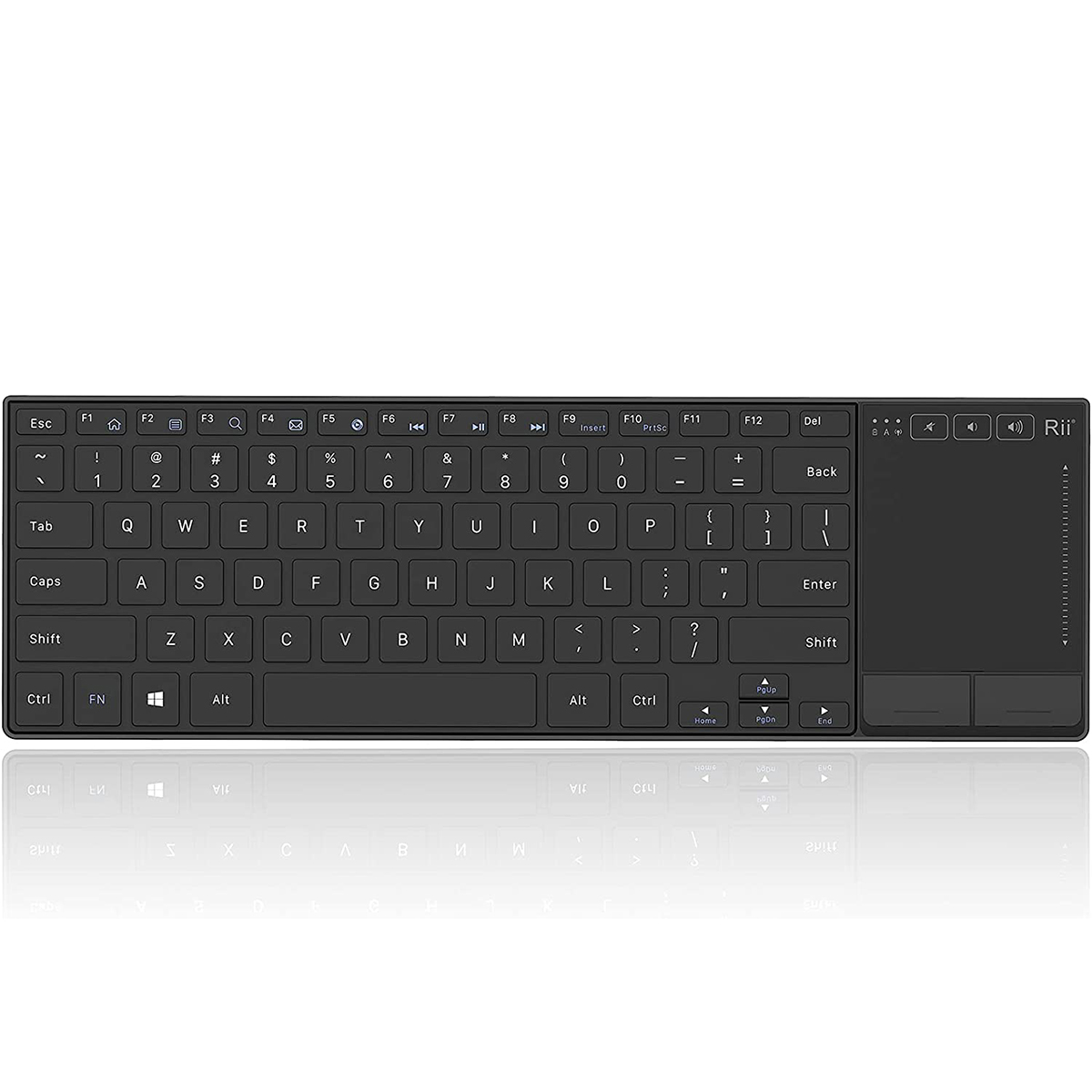 Rii K22 Mini Wireless Keyboard dengan Touchpad Multi-sentuh, serasi dengan PC, Mac, Laptop, Windows, Tablet