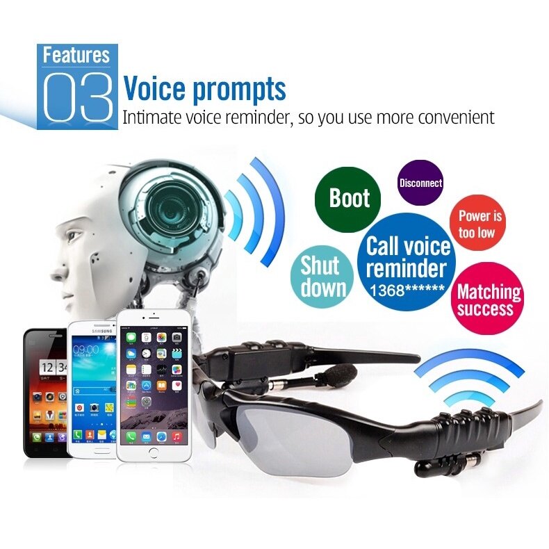 💖Bản gốc + Miễn phí vận chuyển + cá tuyết💖Đa chức năng Kính mát phân cực với Stereo Tai nghe bluetooth thể thao kính lái xe Kính râm với microphone