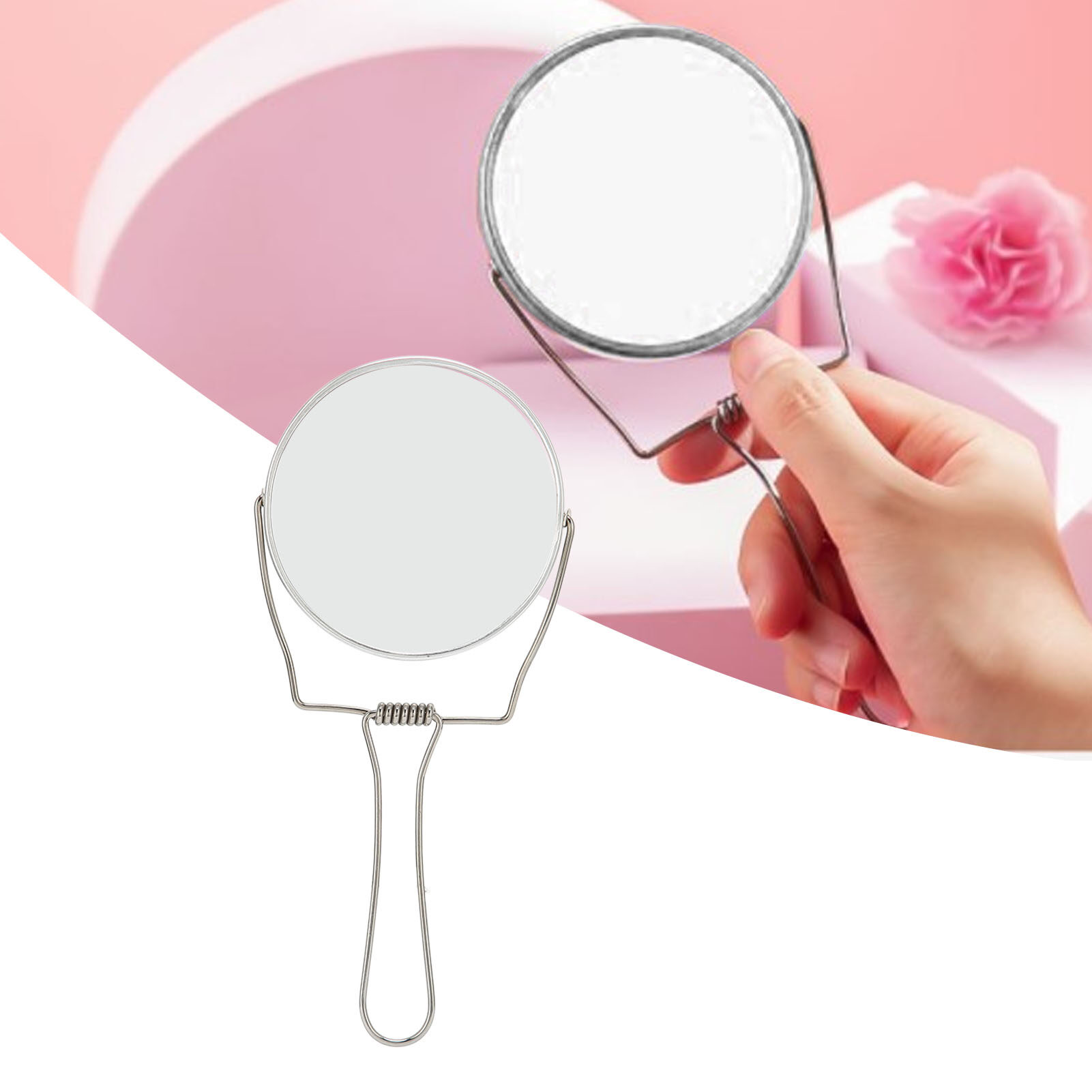 2 Sided Vanity Mirror Smoother Edges Double Sided Silver Vanity Mirror for Office
