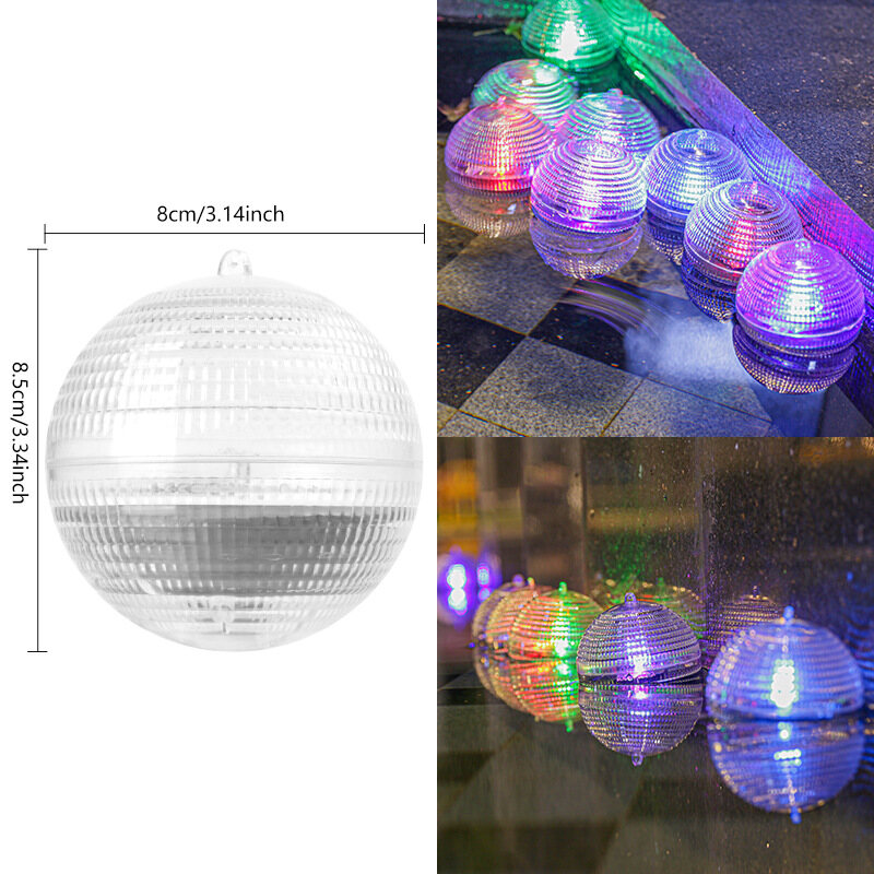 Solar water drift lights, outdoor courtyard fish pond, home water pool, round ball water drift lights, atmosphere water feature lights, decorative colored lights
