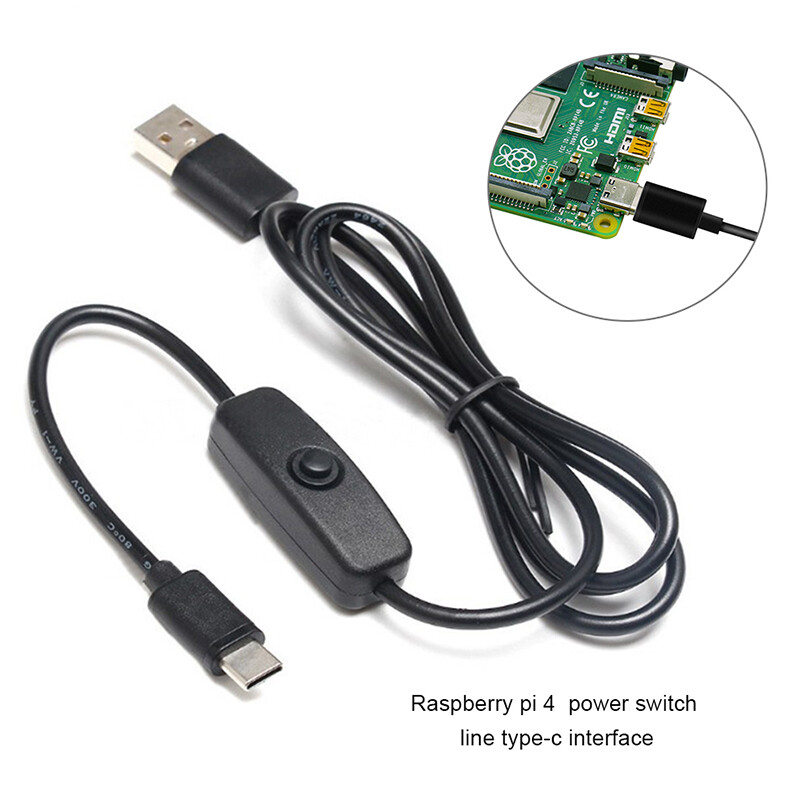 Raspberry pi 4 Power Switch Line Micro / Type-c Interface 5V 3A USB Power Supply Line