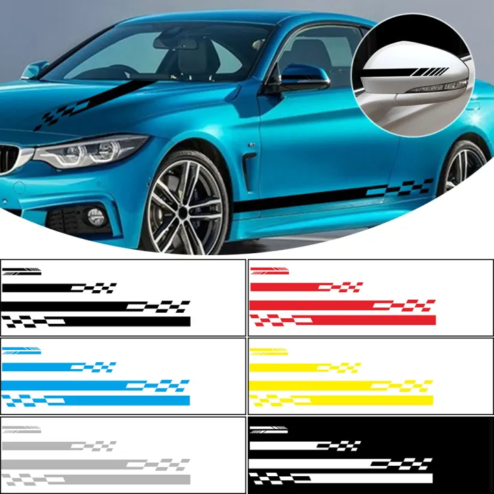 Js Ready Stock Black Universal 5pcs Car Body Sticker Waterproof Stickers Car Racing Body Side Stripe Hood Decal Sticker For All Cars Vinyl Decal Lazada Singapore
