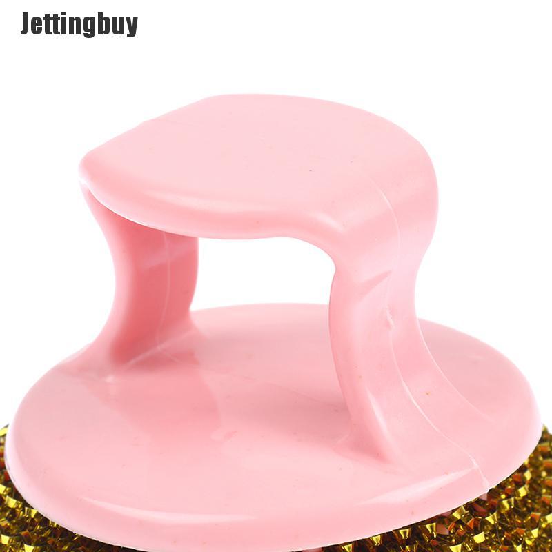 [Jettingbuy] Wire Ball Brush With Handle Pan Cleaning Brush Dish Handle Washing Brush