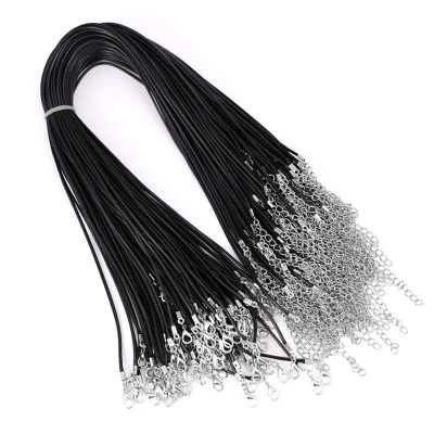 Sanwood® 100Pcs Necklace Rope Adjustable Tough 1.5mm Black Wax Cord Necklace Accessories for Necklace Making