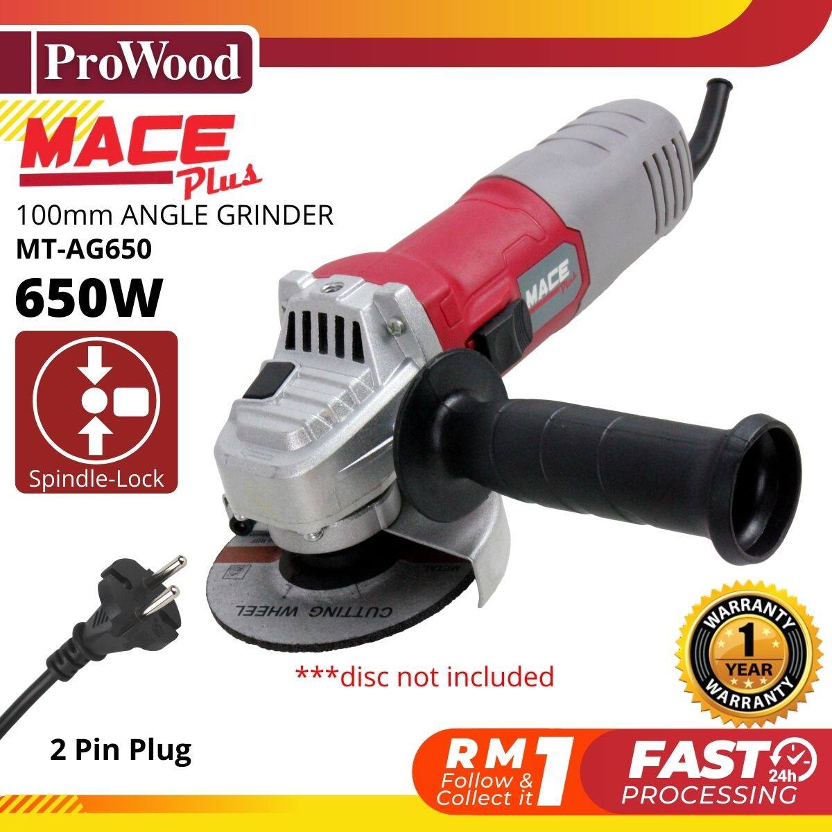 MACE 650W Angle Grinder 4" Cutting Disc Powerful Cutting Machine Metal
