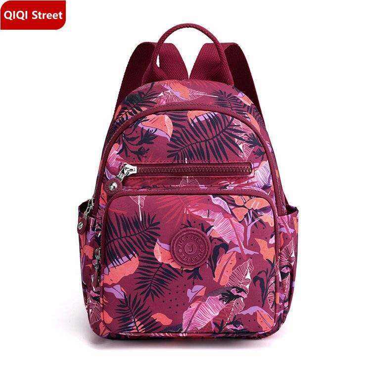 Small backpack girl Oxford cloth school bag casual fashion women's bag nylon printing bag canvas mommy bag waterproof lightweight backpack