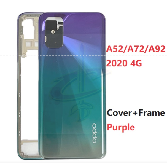 Housing Back cover for OPPO A52 A72 A92 2020 4G Front frame middle